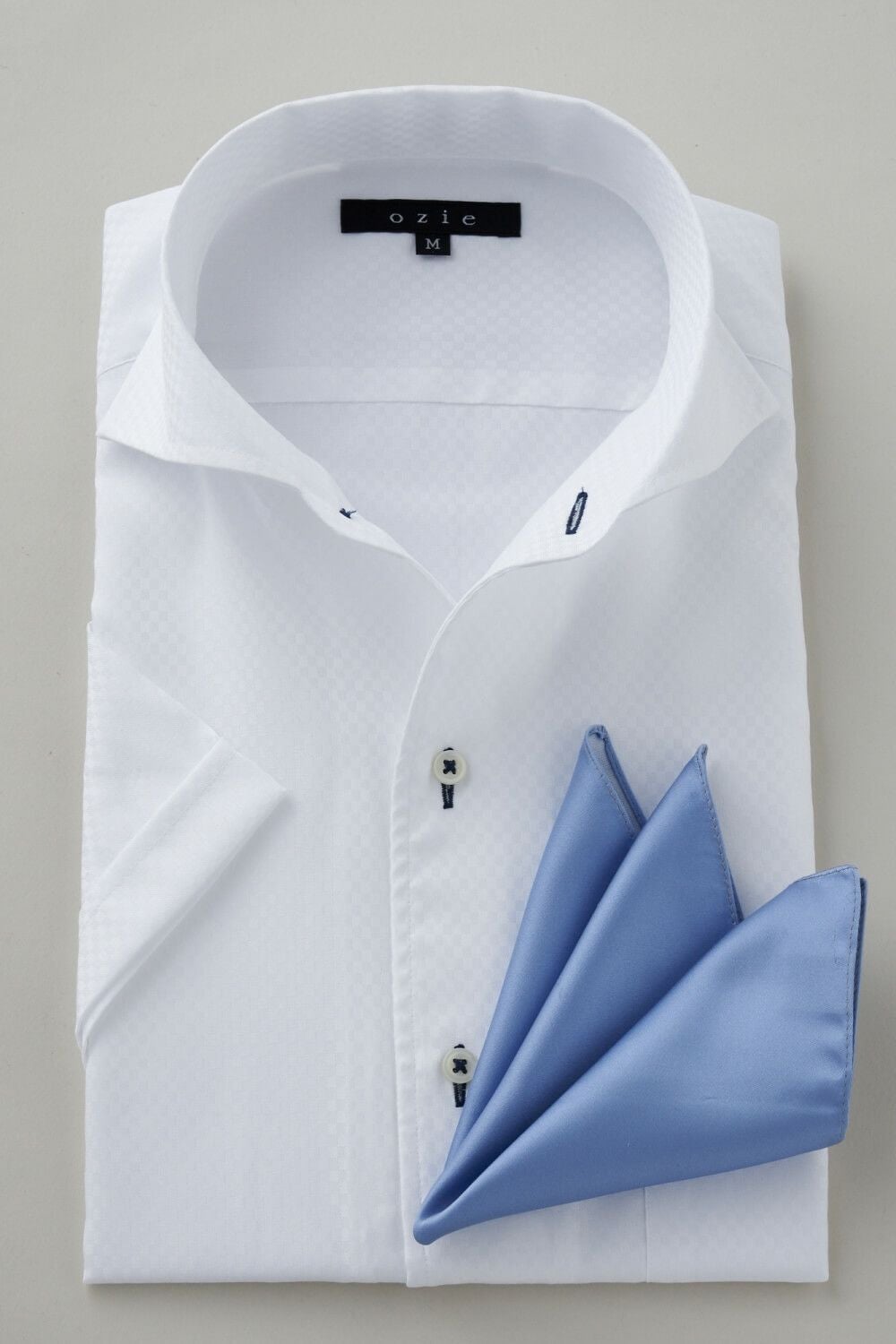 ワイシャツ・カッターシャツ・半袖 8045SS-C04B-WHITE-コーディネートイメージ