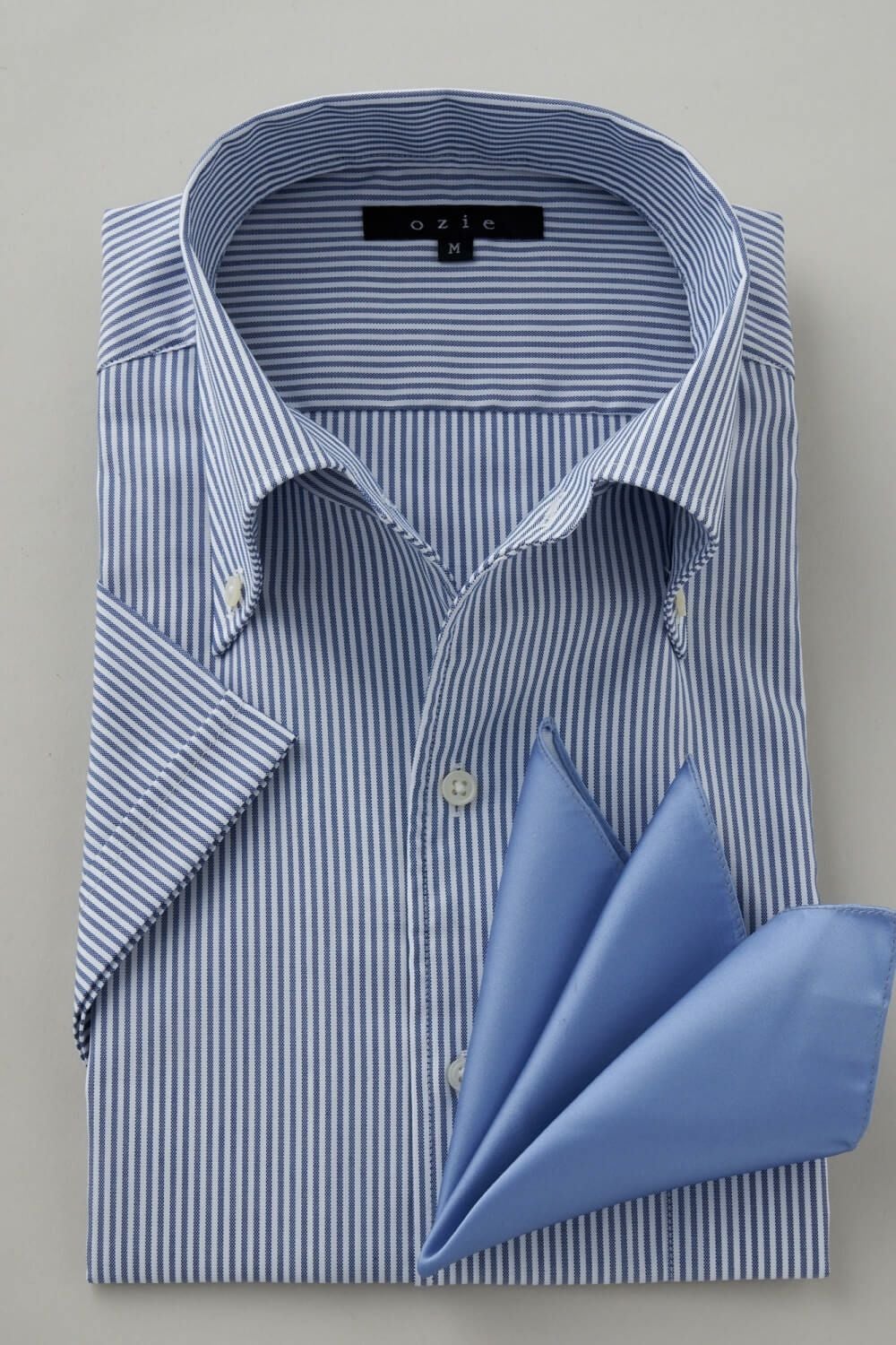 ワイシャツ・カッターシャツ・半袖 8051SS-C04E-NAVY-コーディネートイメージ