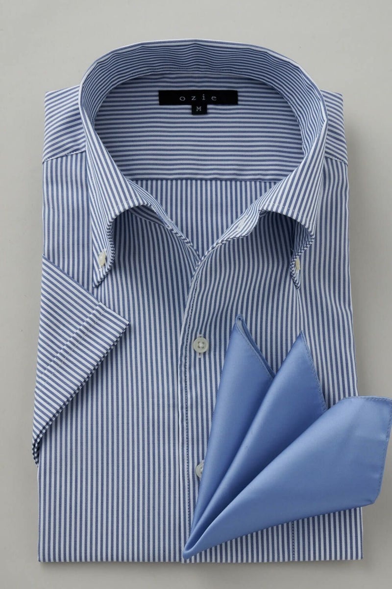 ワイシャツ・カッターシャツ・半袖 8051SS-C04E-NAVY-コーディネートイメージ