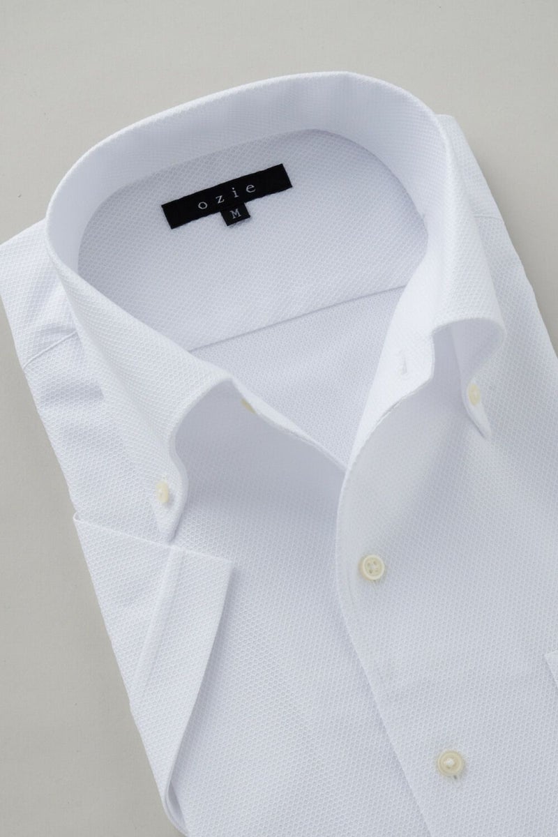 ワイシャツ・カッターシャツ・半袖 8051SS-C04G-WHITE-衿1