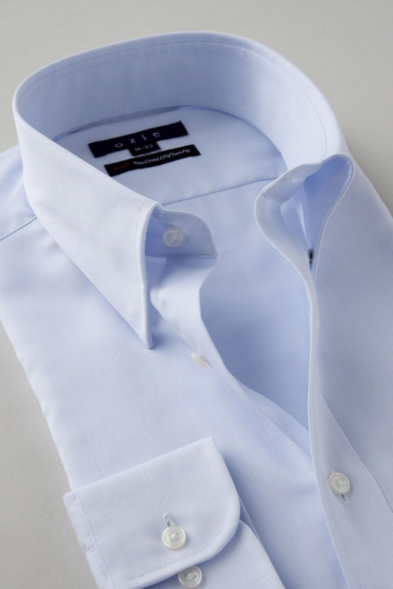 ワイシャツ 8076P-C07A-SAX-衿2