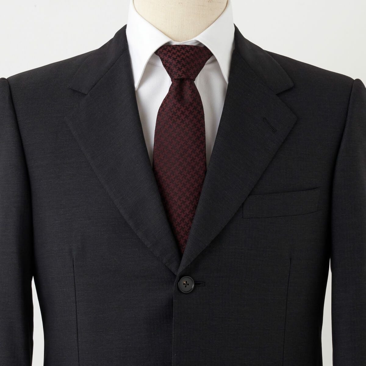 ネクタイ NW-218-WINERED-コーディネート