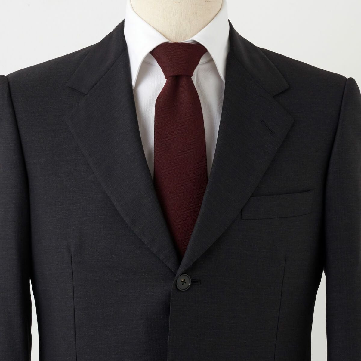 ネクタイ NW-225-WINERED-コーディネート