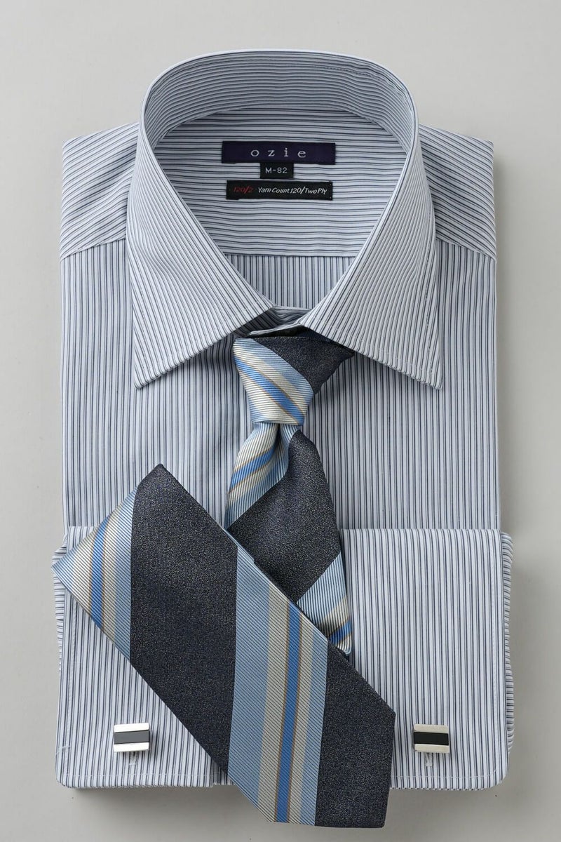 ワイシャツ 8004P-C11A-NAVY-コーディネートイメージ