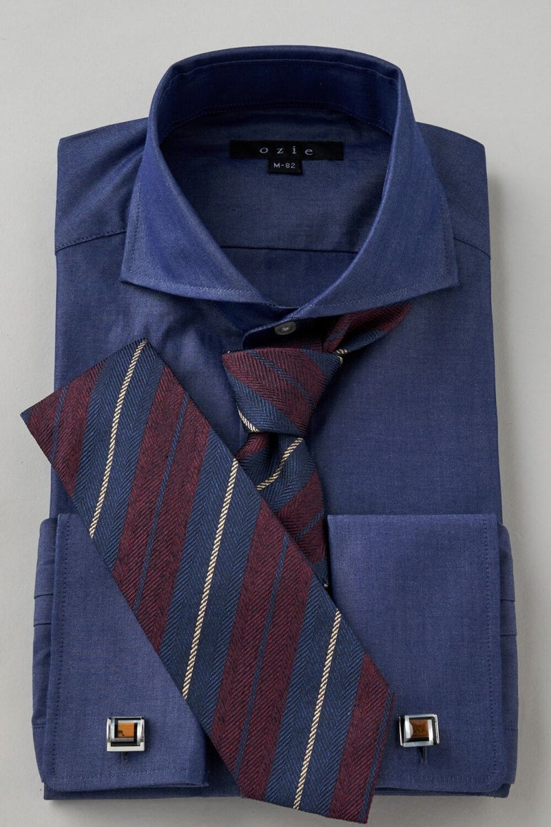 ワイシャツ 8006-C11A-NAVY-コーディネート