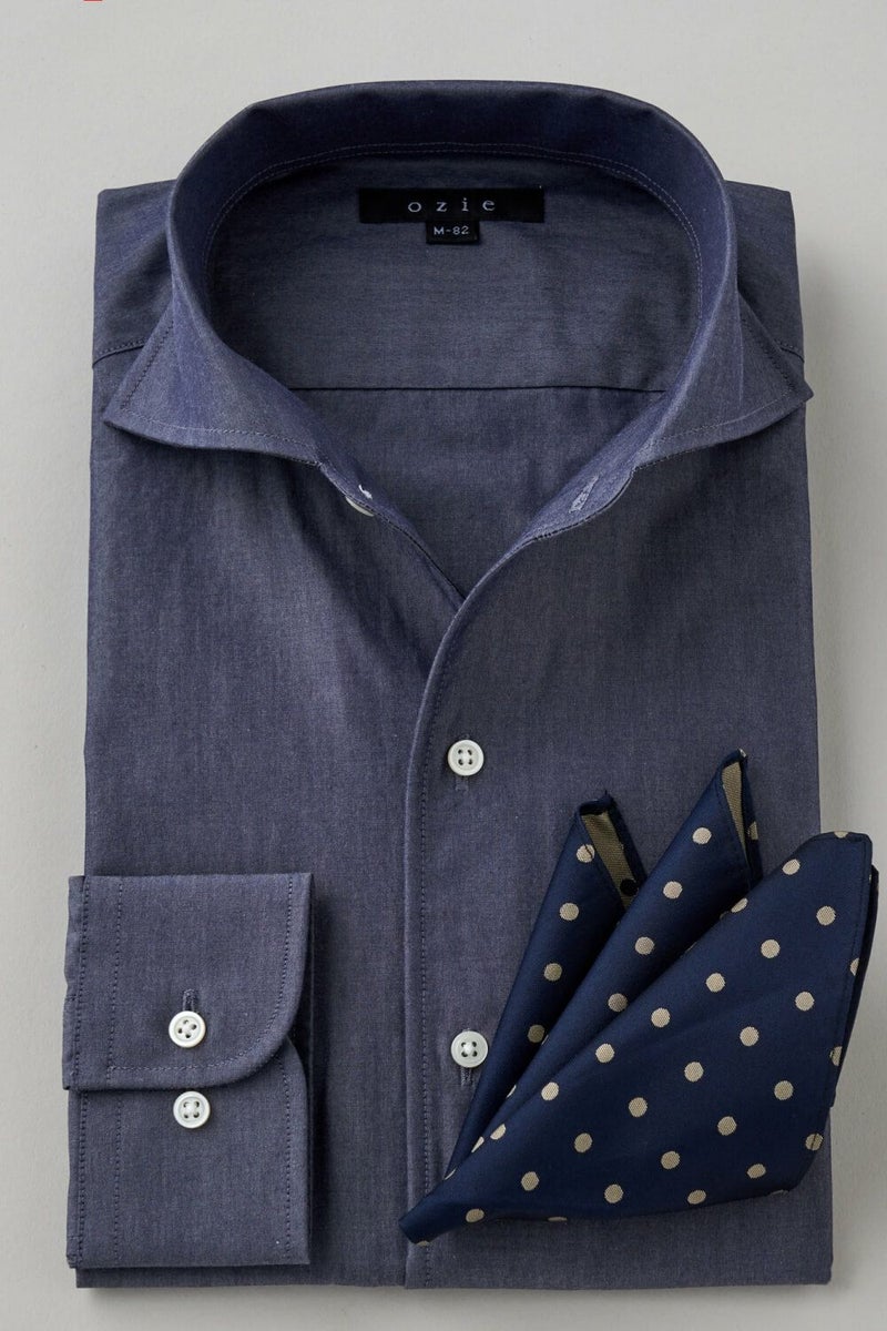 ワイシャツ 8045-C11A-NAVY-コーディネート
