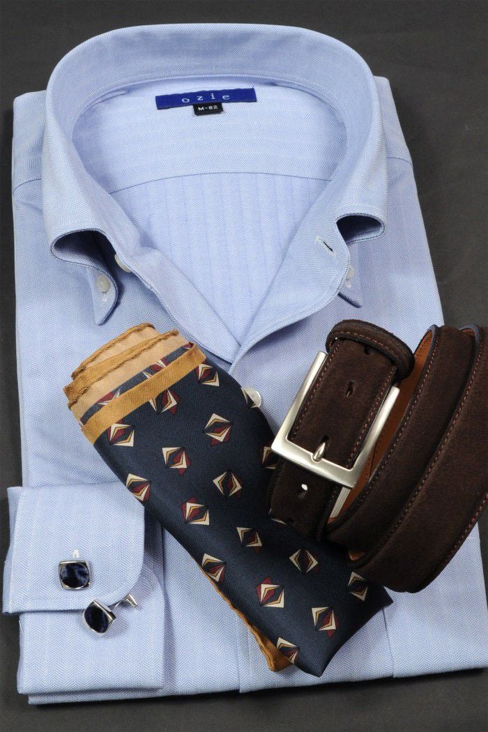 ポケットチーフ コーディネート1 CHI-B-003-NAVYBLUE