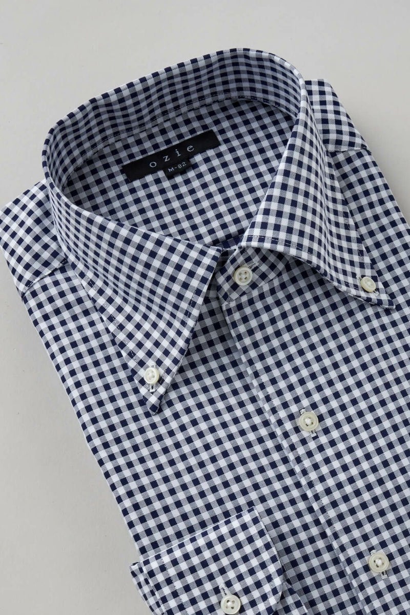 ワイシャツ 8051-C11B-NAVY-衿3