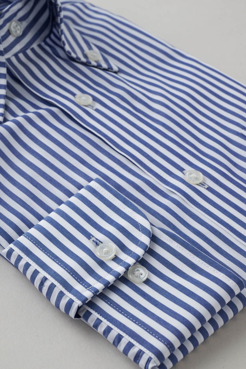 ワイシャツ 8009-X02A-NAVY-カフス