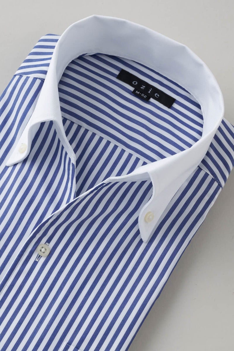 ワイシャツ 8044CL-X02A-NAVY-衿3