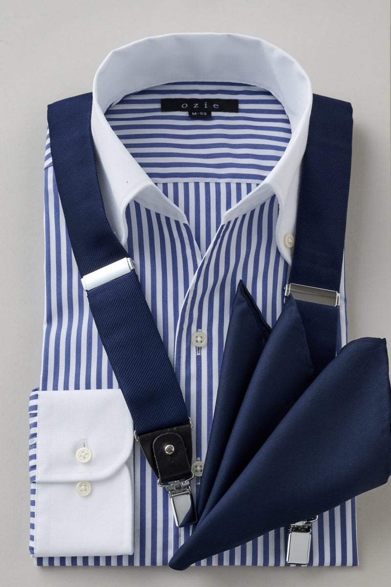 ワイシャツ 8044CL-X02A-NAVY-コーディネートイメージ