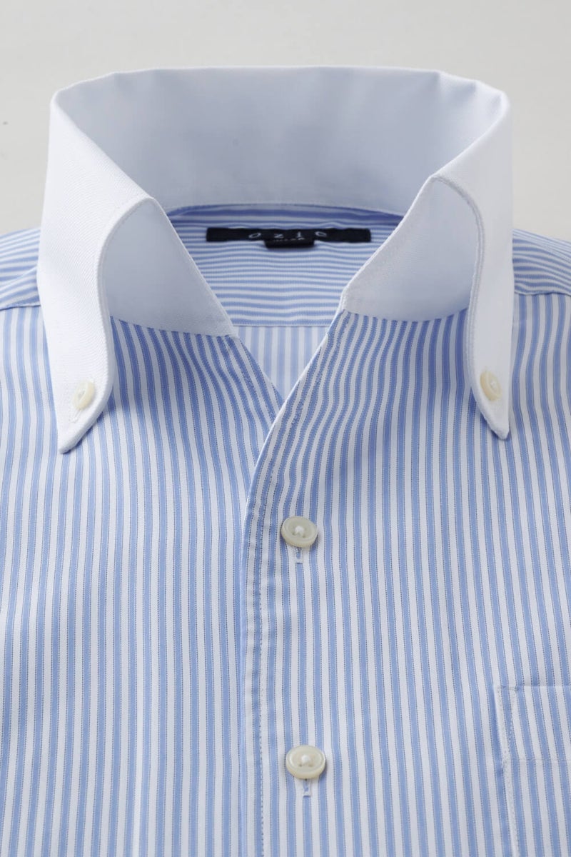 ワイシャツ 8044CL-X02B-SAX-衿1