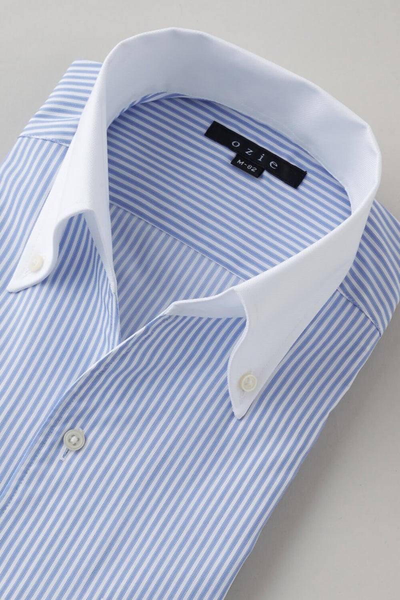 ワイシャツ 8044CL-X02B-SAX-衿3