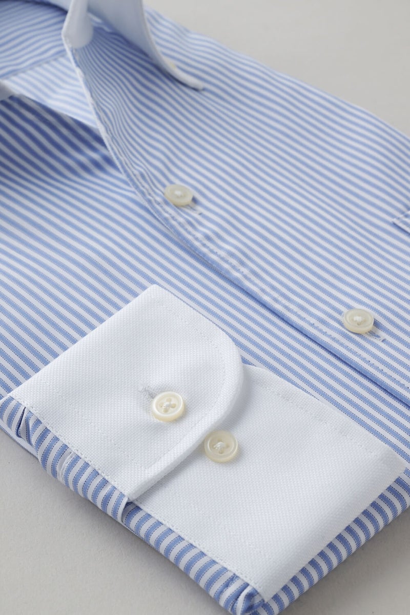 ワイシャツ 8044CL-X02B-SAX-カフス