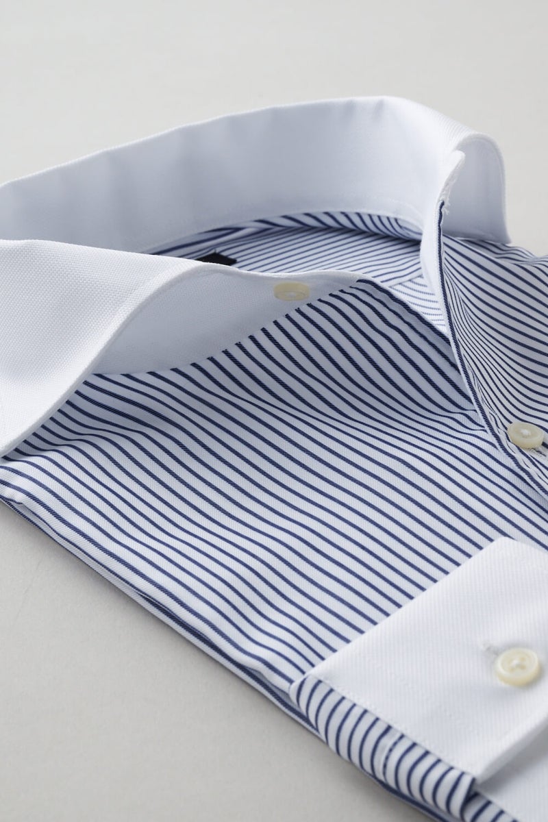 ワイシャツ 8045CL-X02A-NAVY-衿2