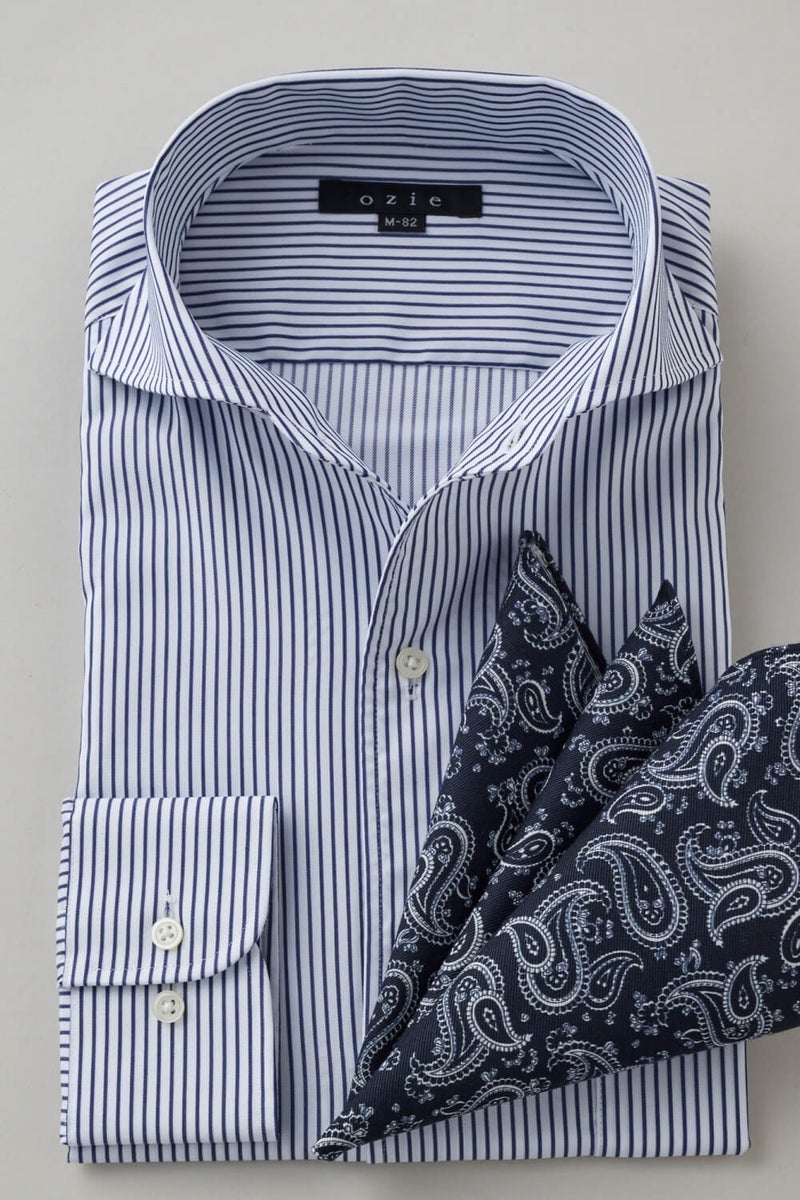 ワイシャツ 8045-X02E-NAVY-コーディネートイメージ