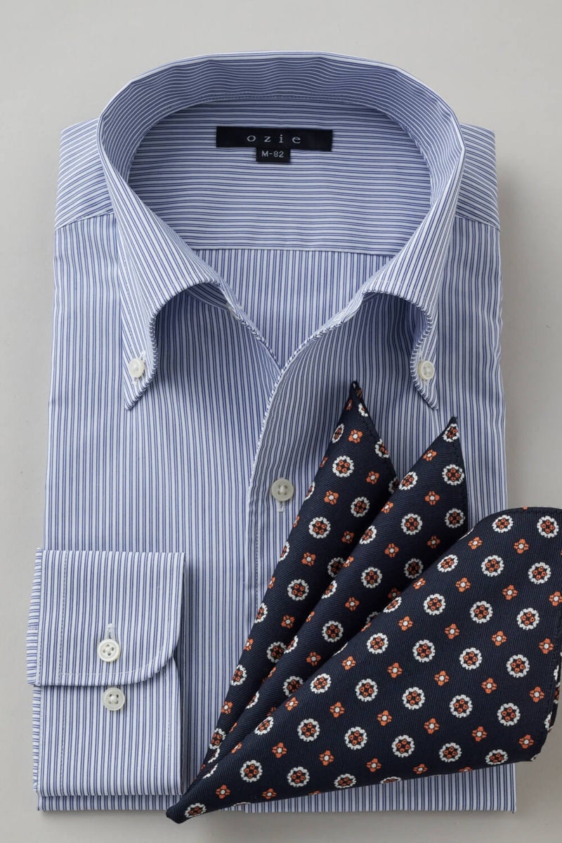 ワイシャツ 8051-X02E-NAVY-コーディネートイメージ