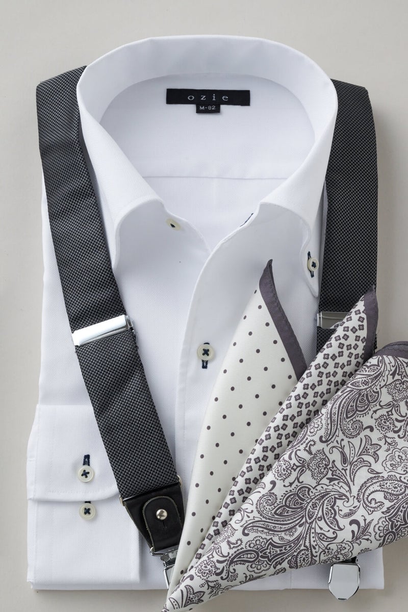 ワイシャツ 8051-X02B-WHITE-コーディネートイメージ