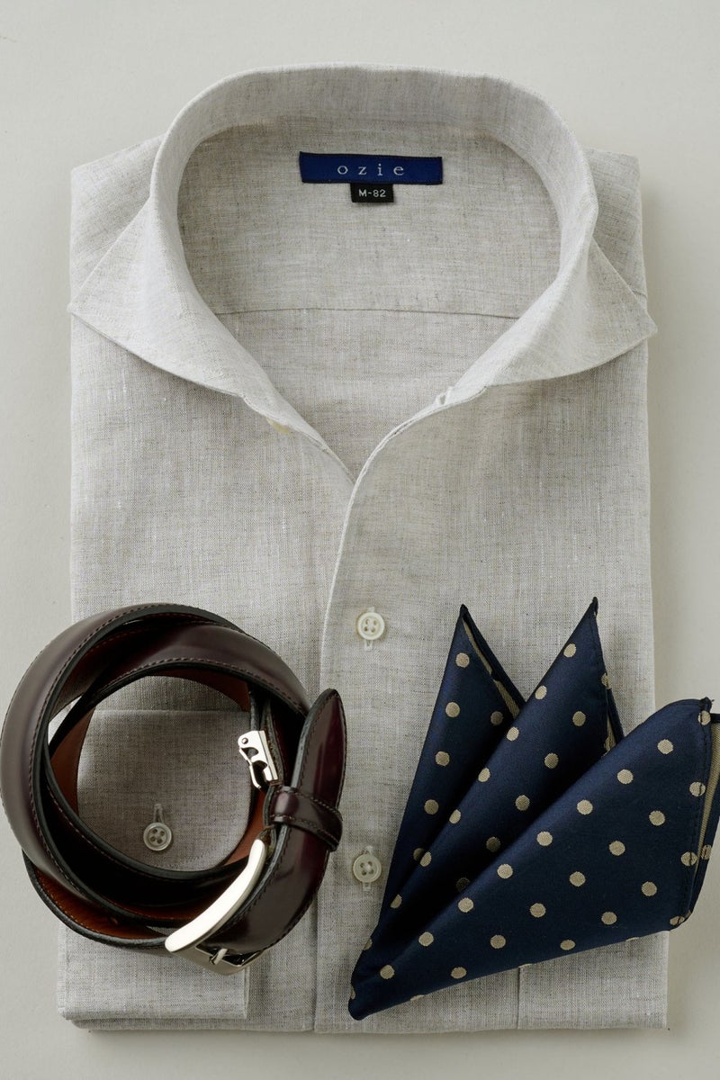 ワイシャツ 8045A-X03B-BEIGE-コーディネートイメージ