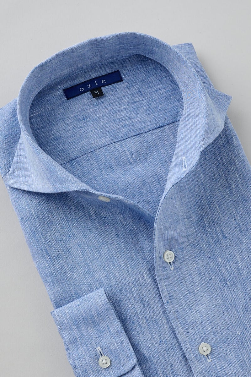 ワイシャツ 8045AHSS-X03A-BLUE-衿1