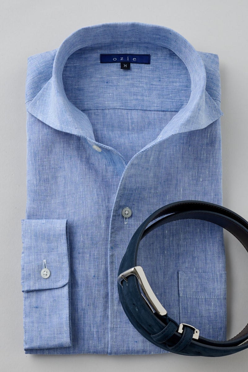 ワイシャツ 8045AHSS-X03A-BLUE-コーディネートイメージ