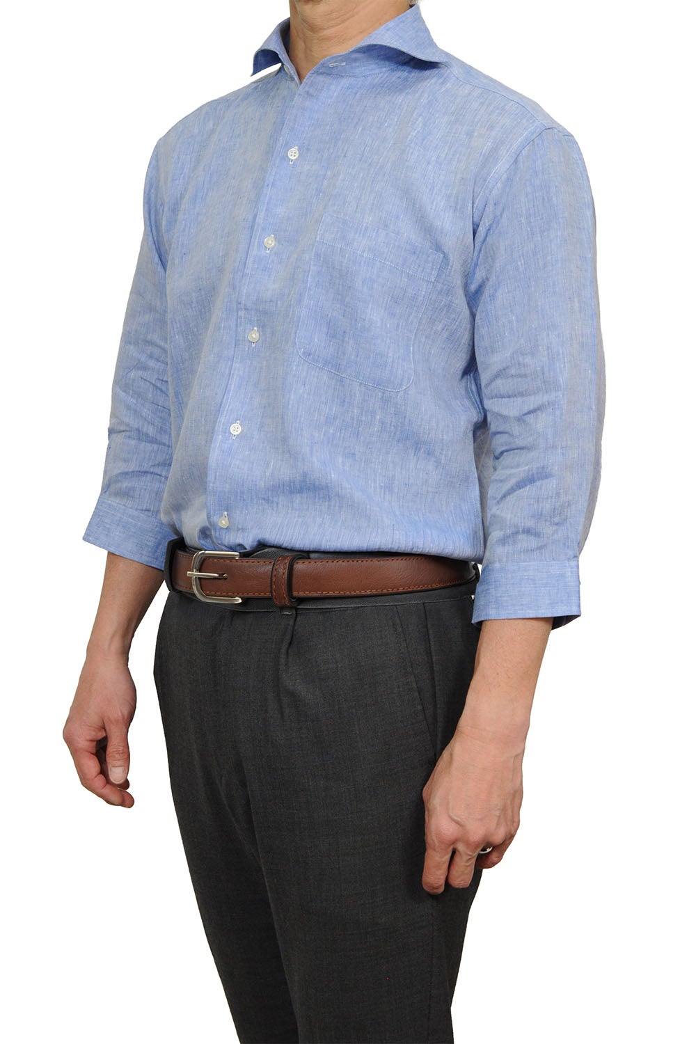 ワイシャツ 8045AHSS-X03A-BLUE-モデル1