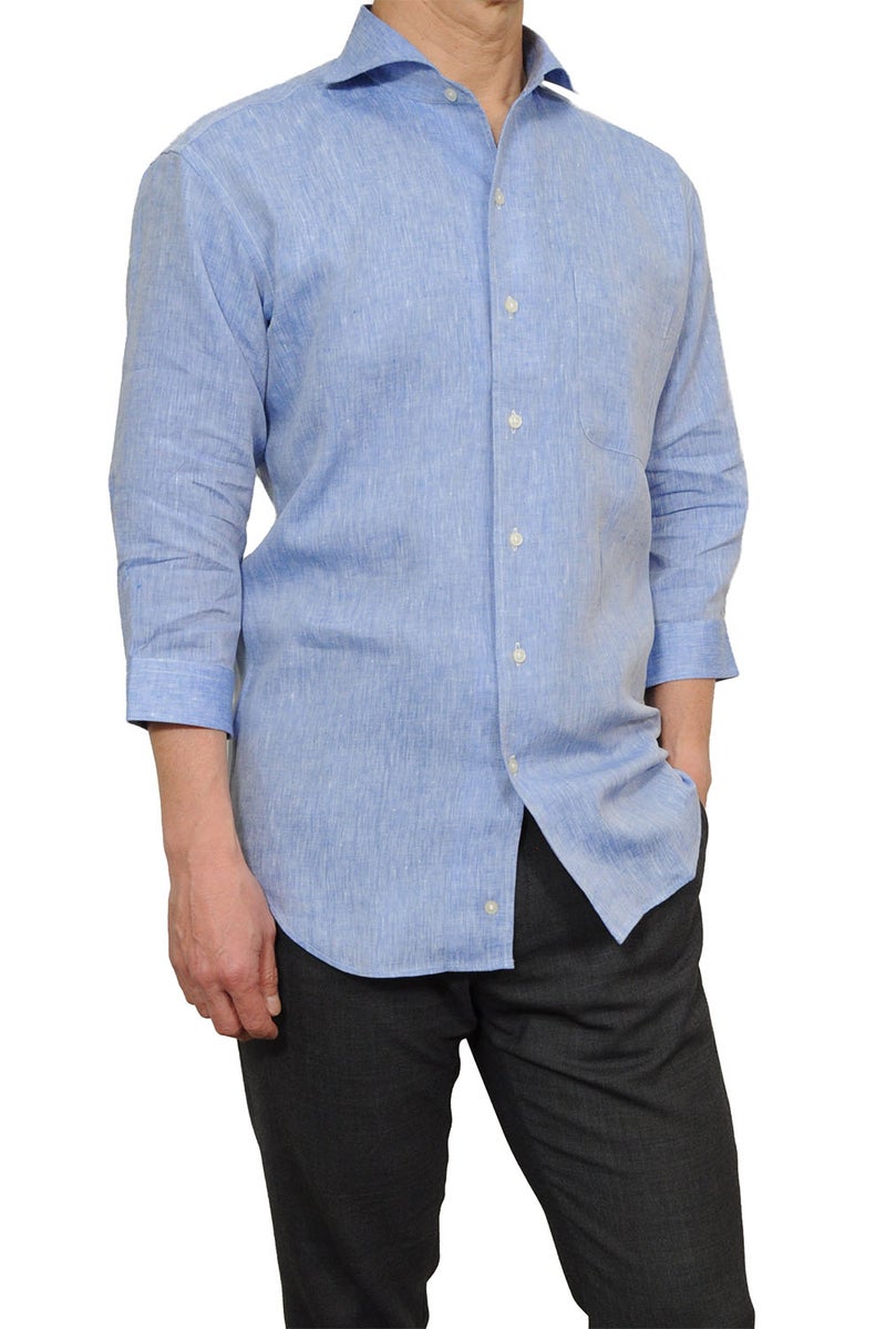 ワイシャツ 8045AHSS-X03A-BLUE-モデル2