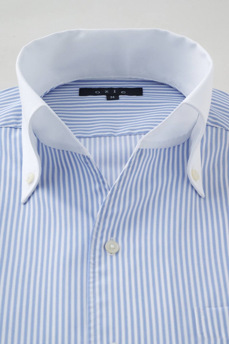 ワイシャツ・カッターシャツ・半袖 8044SSCL-X04A-SAX-衿1