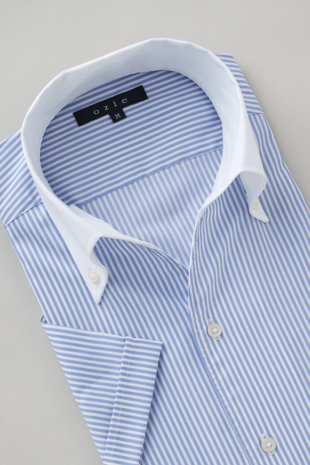 ワイシャツ・カッターシャツ・半袖 8044SSCL-X04A-SAX-衿2