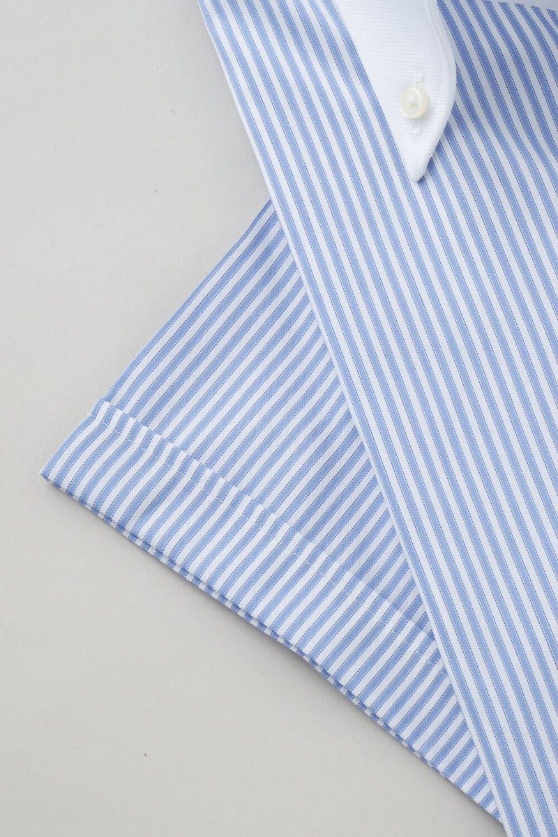 ワイシャツ・カッターシャツ・半袖 8044SSCL-X04A-SAX-カフス