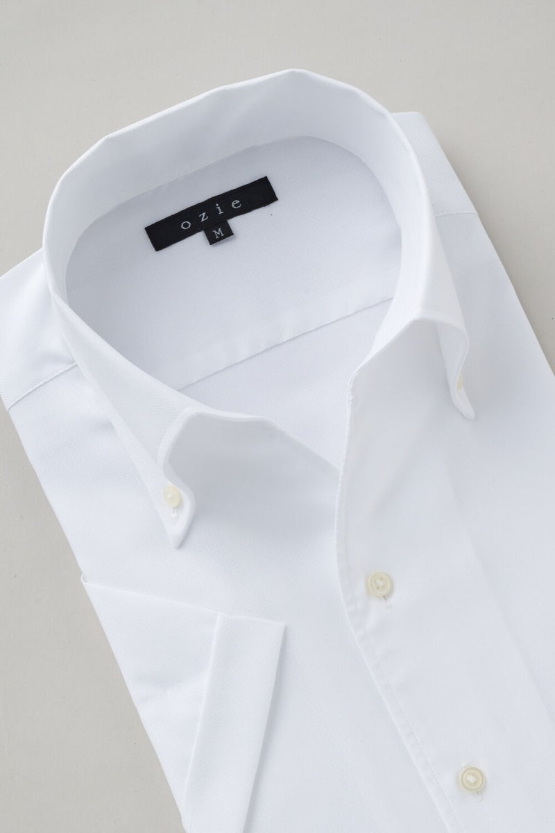 ワイシャツ・カッターシャツ・半袖 8044SS-X04A-WHITE-衿2