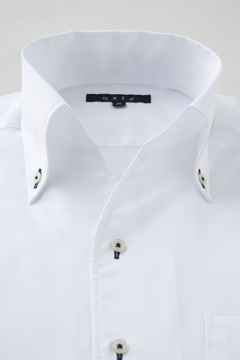 ワイシャツ・カッターシャツ・半袖 8044SS-X04B-WHITE-衿1