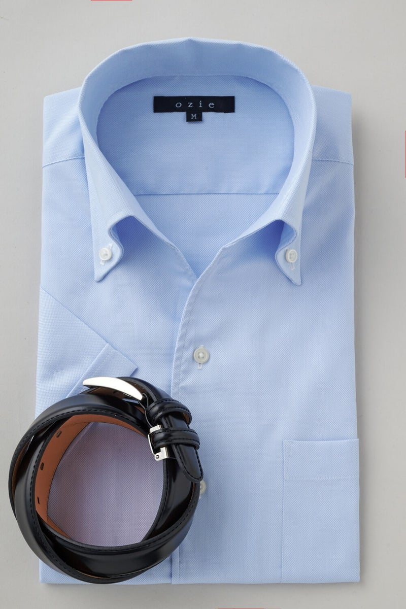 ワイシャツ・カッターシャツ・半袖 8044SS-X04C-SAX-コーディネート