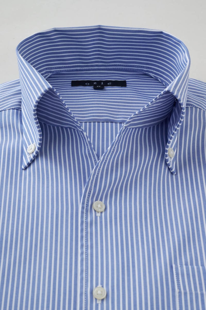 ワイシャツ・カッターシャツ・半袖 8044SS-X04D-BLUE-衿1