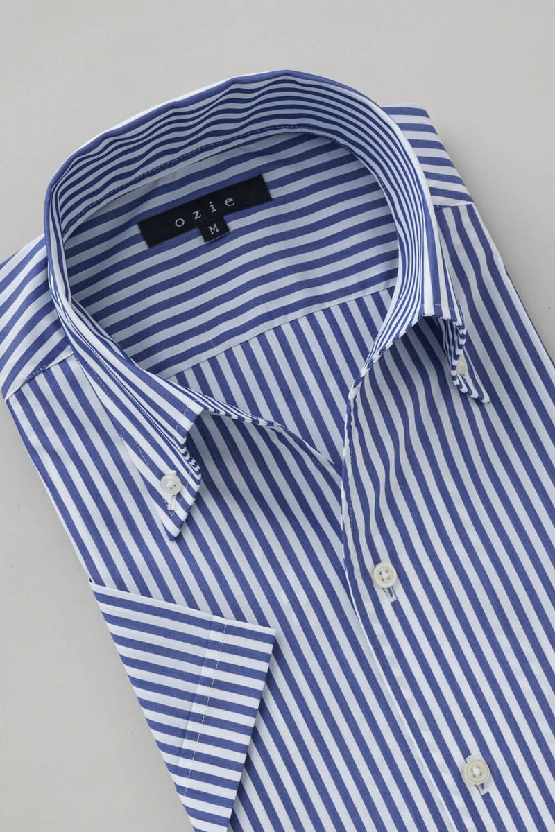 ワイシャツ・カッターシャツ・半袖 8044SS-X04F-NAVY-衿2