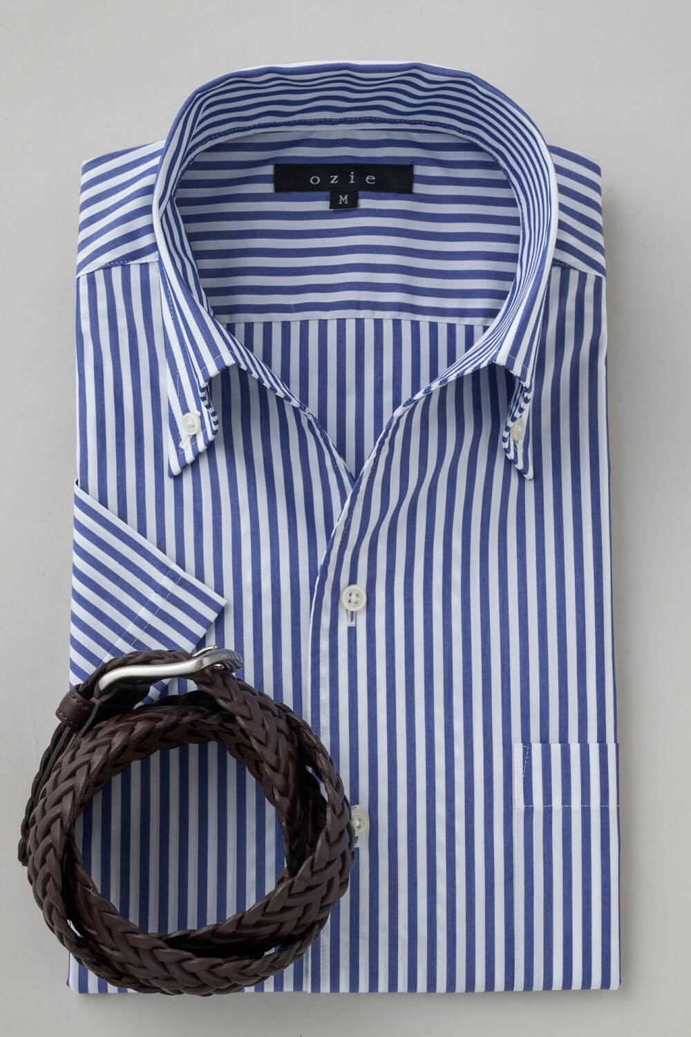 ワイシャツ・カッターシャツ・半袖 8044SS-X04F-NAVY-コーディネート