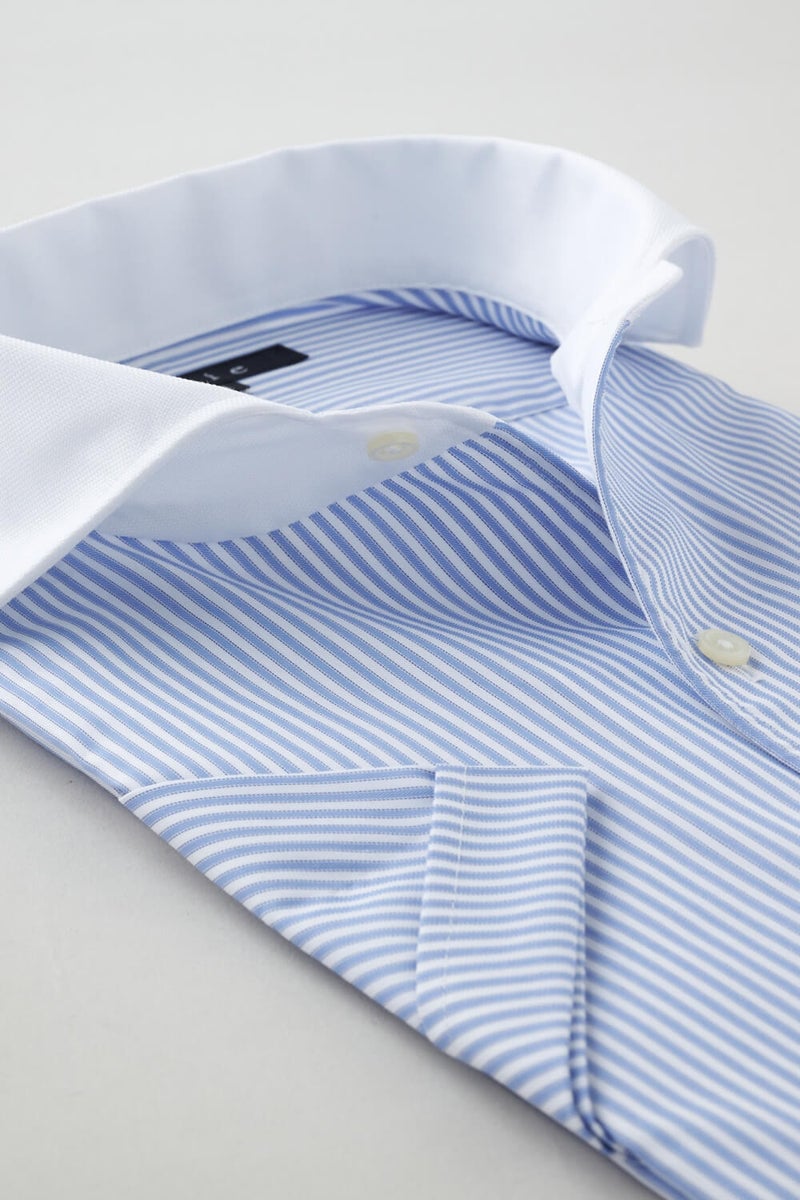 ワイシャツ・カッターシャツ・半袖 8045SSCL-X04A-SAX-衿2