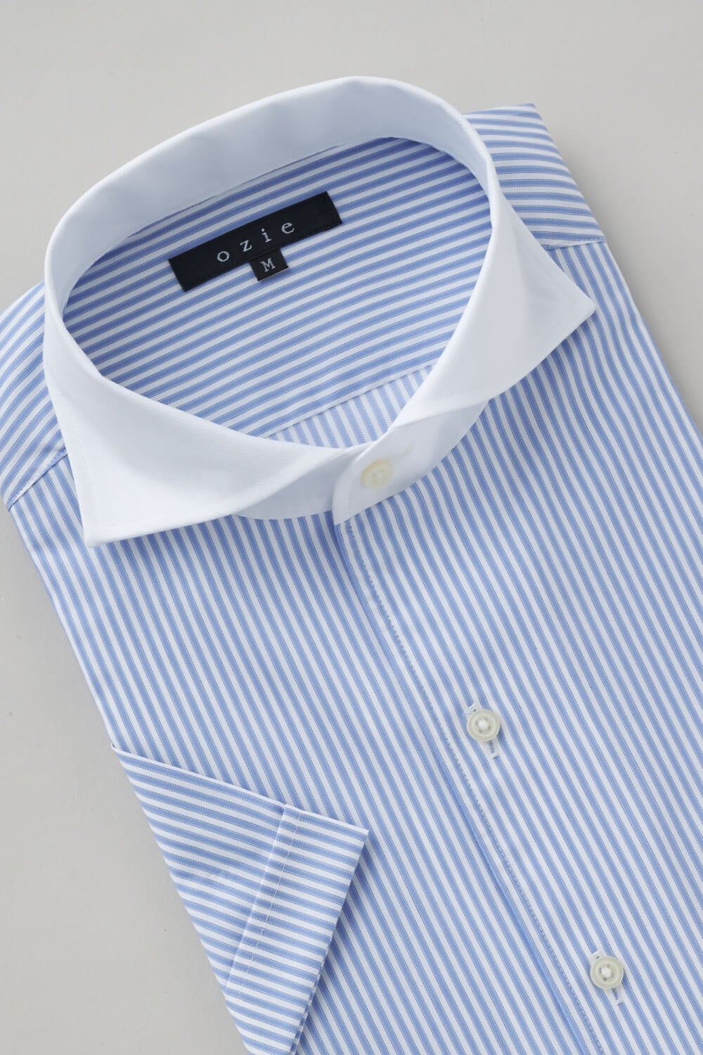 ワイシャツ・カッターシャツ・半袖 8045SSCL-X04A-SAX-衿3