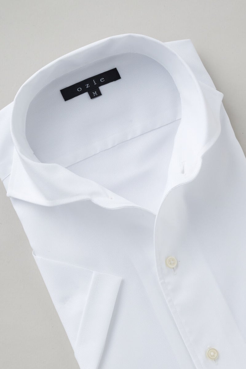 ワイシャツ・カッターシャツ・半袖 8045SS-X04A-WHITE-衿1