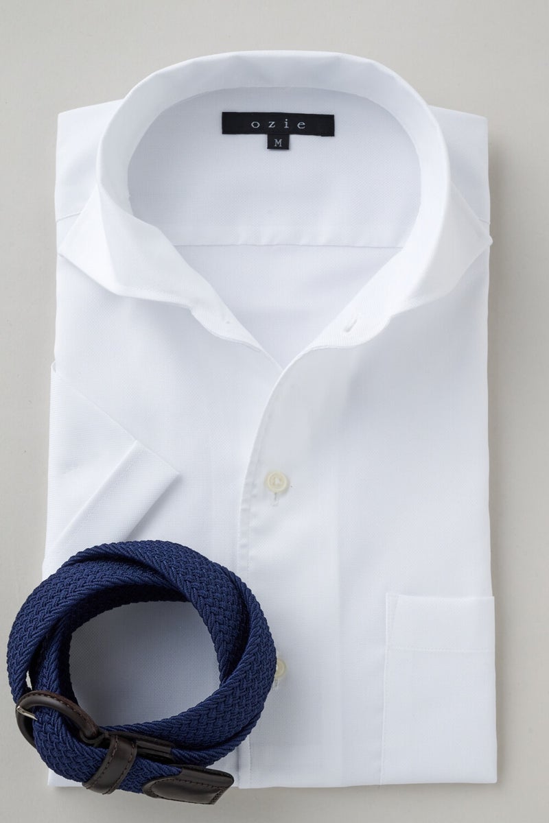 ワイシャツ・カッターシャツ・半袖 8045SS-X04A-WHITE-コーディネートイメージ