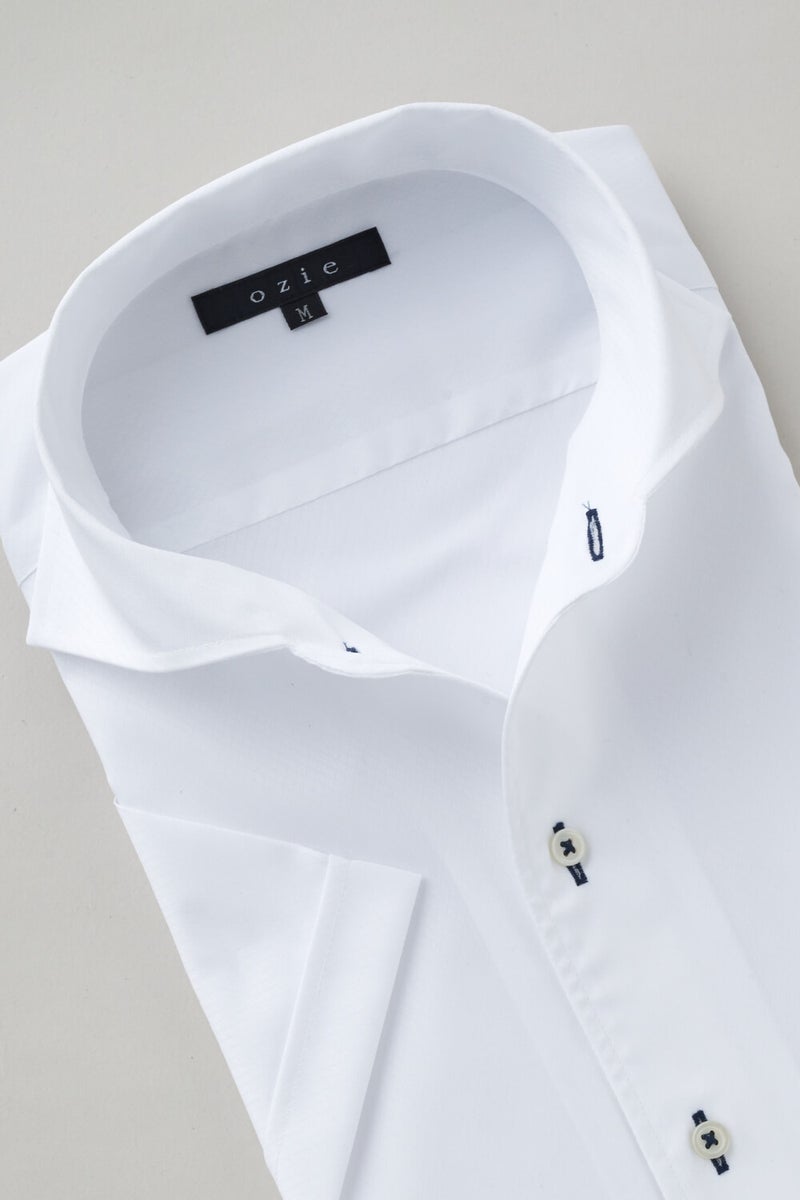 ワイシャツ・カッターシャツ・半袖 8045SS-X04B-WHITE-衿1