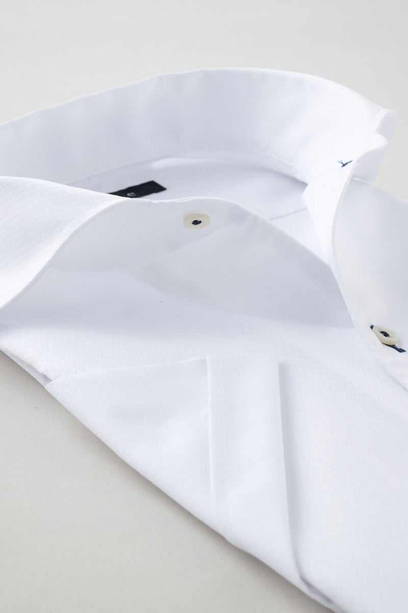 ワイシャツ・カッターシャツ・半袖 8045SS-X04B-WHITE-衿２
