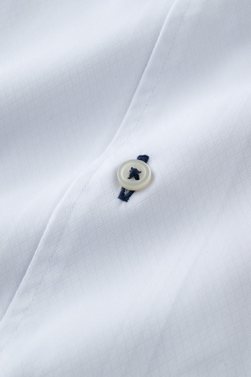 ワイシャツ・カッターシャツ・半袖 8045SS-X04B-WHITE-生地