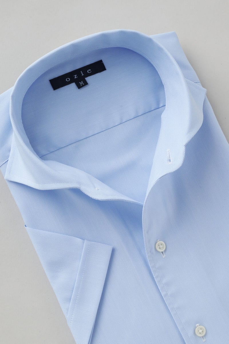 ワイシャツ・カッターシャツ・半袖 8045SS-X04C-SAX-衿1