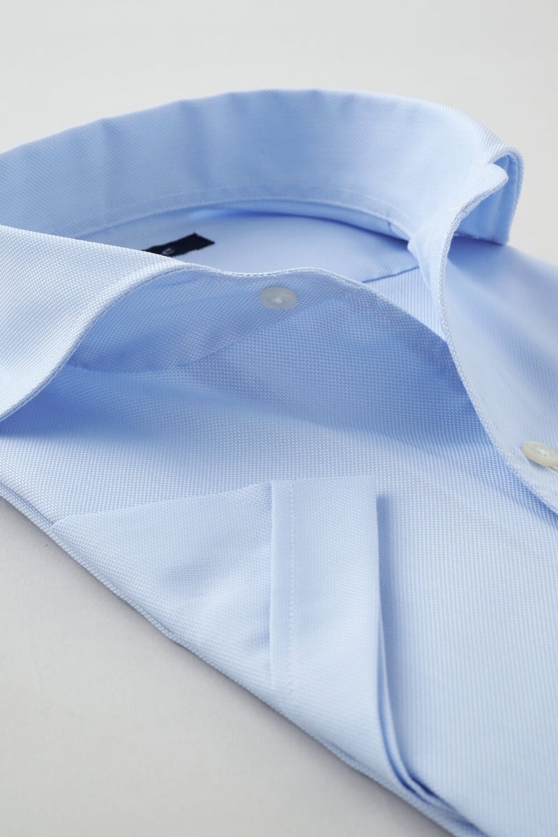 ワイシャツ・カッターシャツ・半袖 8045SS-X04C-SAX-衿２