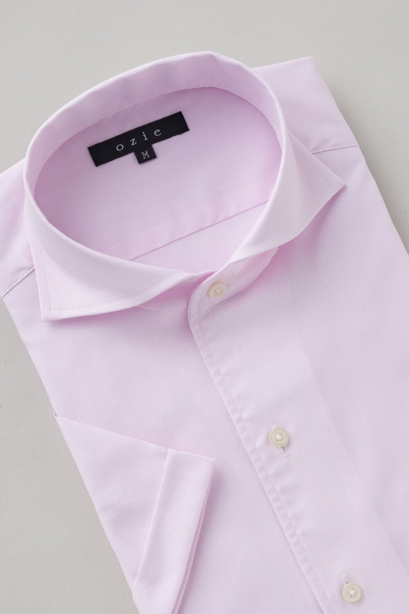 ワイシャツ・カッターシャツ・半袖 8045SS-X04D-PINK-衿３