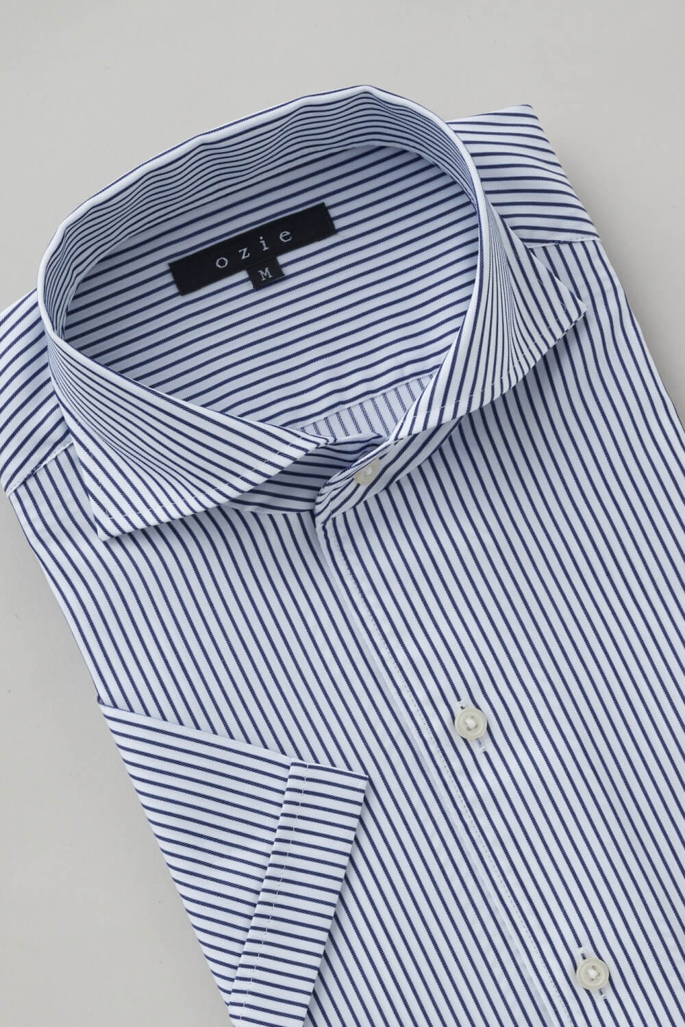 ワイシャツ・カッターシャツ・半袖 8045SS-X04E-NAVY-衿３