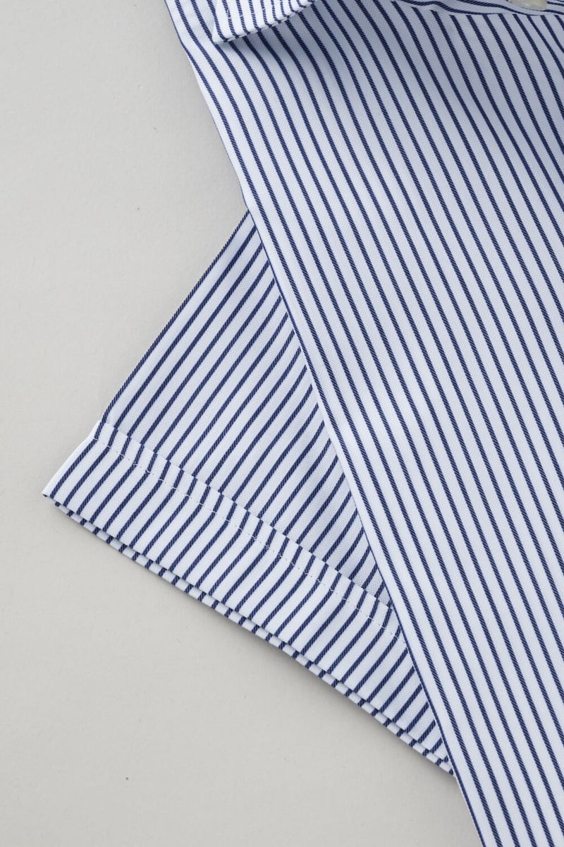 ワイシャツ・カッターシャツ・半袖 8045SS-X04E-NAVY-カフス