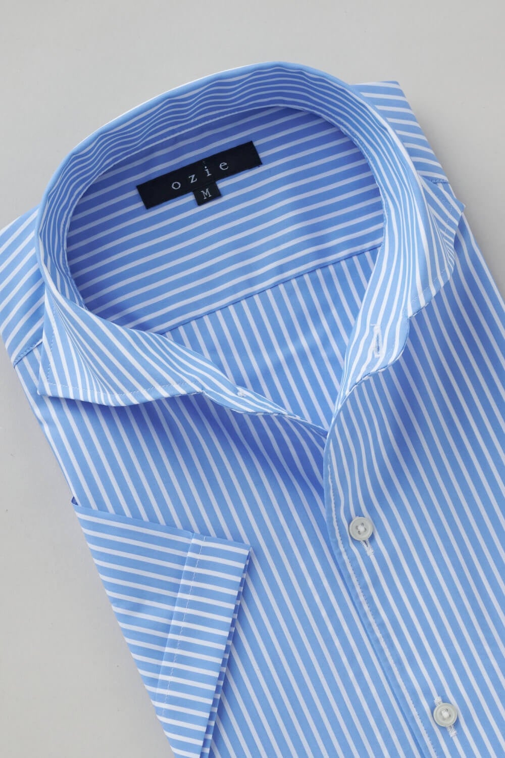 ワイシャツ・カッターシャツ・半袖 8045SS-X04F-BLUE-衿1