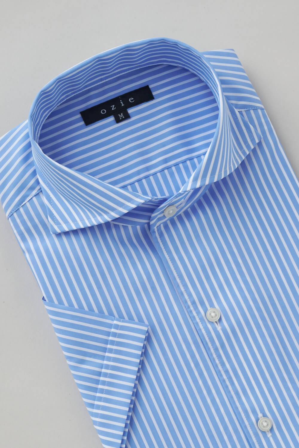 ワイシャツ・カッターシャツ・半袖 8045SS-X04F-BLUE-衿３